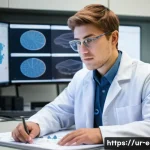 지구과학자 연봉 협상 시 유용한 팁 - **Prompt 1: Focused Geoscientist in a Modern Lab**
"A young, determined geoscientist, either mal...